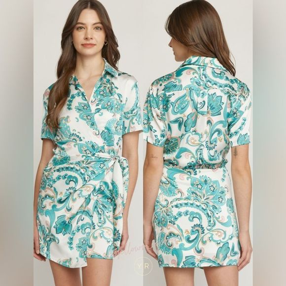 🆕 Paisley Wrap Dress - Picture 3 of 5